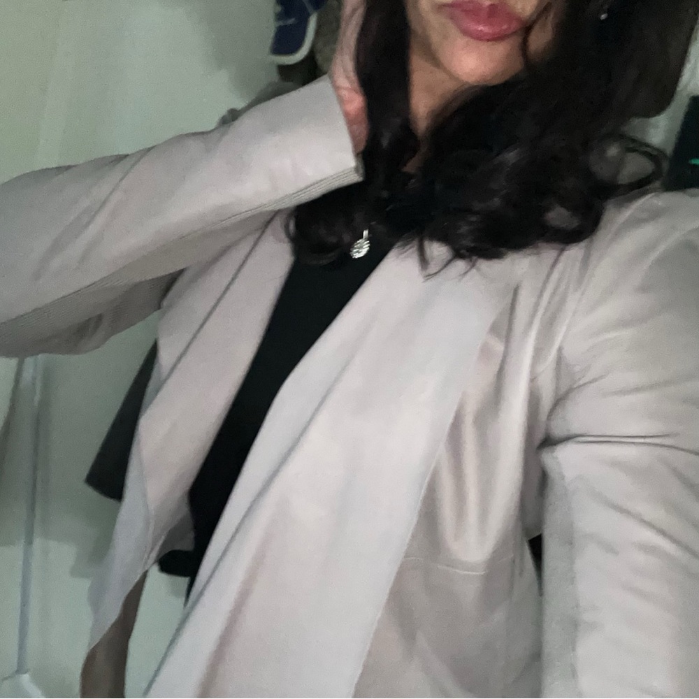 TROUVÉ Soft Leather Jacket with Ribbed Paneling - Picture 2 of 6